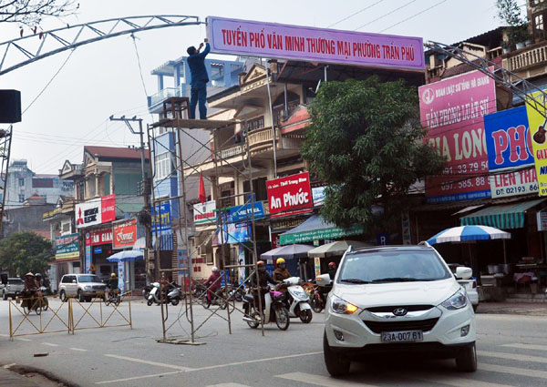 Thành phố Hà Giang chuẩn bị khai trương Tuyến phố văn minh thương mại.