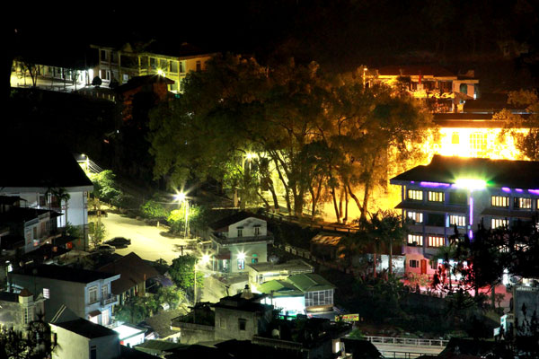 Thị trấn Vinh Quang (Hoàng Su Phì) về đêm.