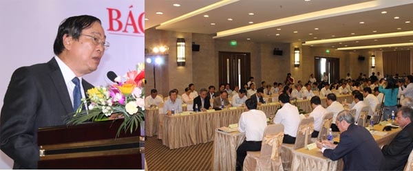 Đồng chí Mai Đức Lộc, Tổng Biên tập Báo Đà Nẵng phát biểu khai mạc Hội thảo