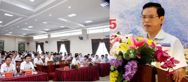 Bí thư Tỉnh ủy Triệu Tài Vinh phát biểu tại Hội nghị.