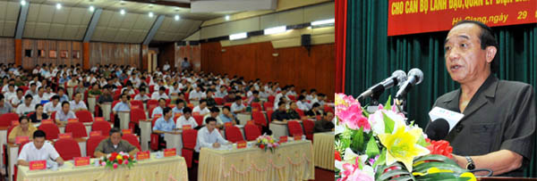 Đồng chí Vương Mí Vàng, Phó Bí thư Thường trực Tỉnh ủy, Chủ tịch HĐND tỉnh kết luận Hội nghị.