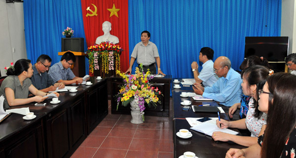 Toàn cảnh buổi Họp giao ban công tác báo chí tháng 7.