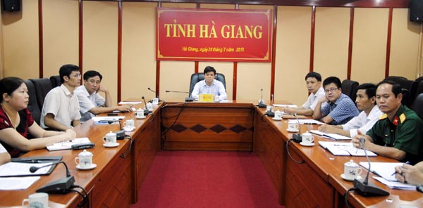 Toàn cảnh Hội nghị tại điểm cầu Hà Giang. 