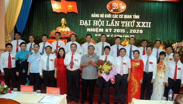 BCH Đảng bộ Khối các cơ quan tỉnh nhiệm kỳ mới 2015-2020.