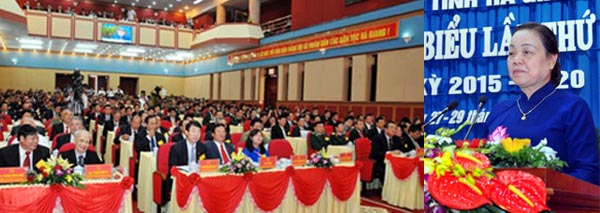 Đồng chí Hà Thị Khiết phát biểu chỉ đạo Đại hội.