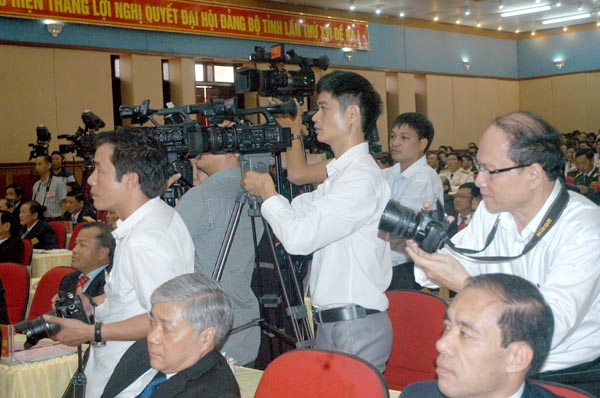 Các phóng viên tác nghiệp tại Đại hội.