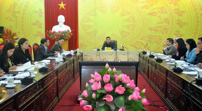 Đồng chí Triệu Tài Vinh, Ủy viên BCH T.Ư Đảng, Bí thư Tỉnh ủy, Chủ tịch HĐND tỉnh kết luận tại hội nghị.   