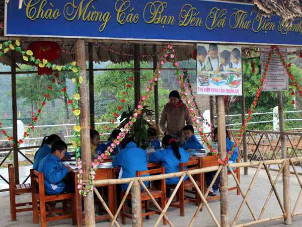 “Thư viện” xanh của nhà trường.