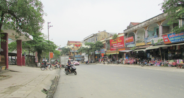 Một góc trung tâm thị trấn Việt Quang.
