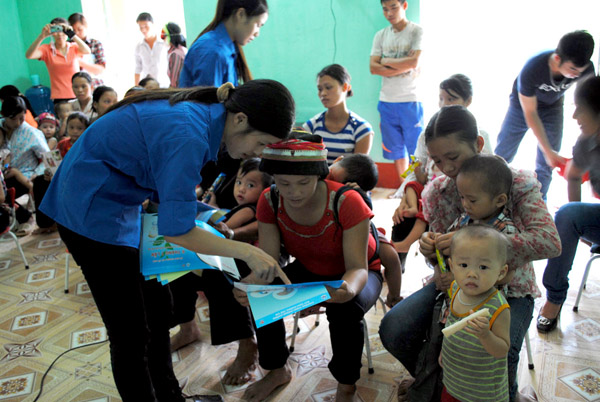 Một buổi tuyên truyền về dinh dưỡng ở thành phố Hà Giang.