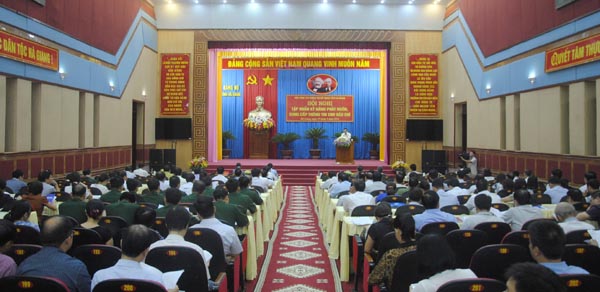 Toàn cảnh Hội nghị tập huấn kỹ năng phát ngôn, cung cấp thông tin cho báo chí.