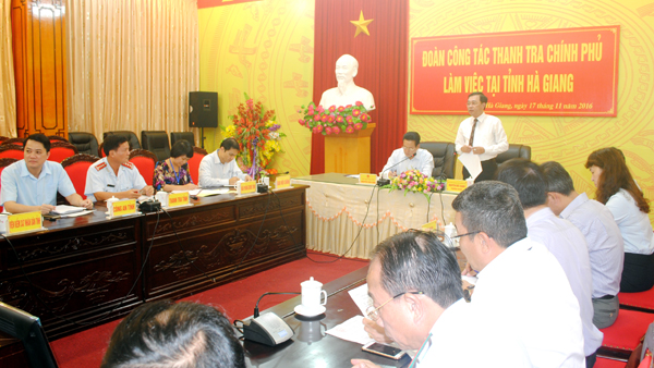 Phó Tổng Thanh tra Chính phủ Nguyễn Đức Hạnh kết luận buổi làm việc.