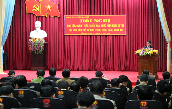 Toàn cảnh Hội nghị học tập, quán triệt Nghị quyết Trung ương 4.
