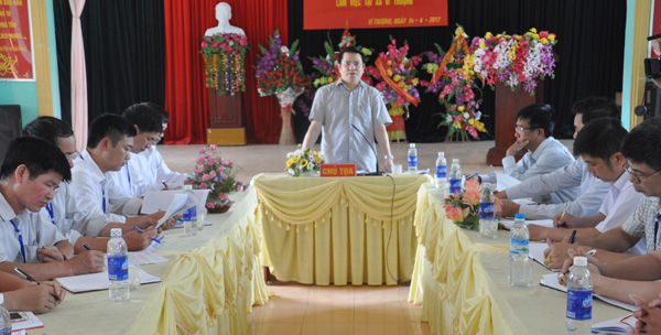 Bí thư Thành ủy Trần Mạnh Lợi phát biểu kết luận buổi làm việc.