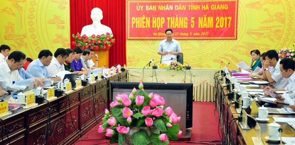 Chủ tịch UBND tỉnh phát biểu kết luận phiên họp.