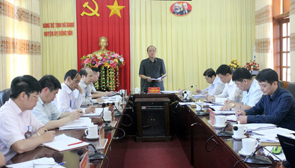 Đồng chí Lê Quang Minh, Ủy viên BTV Tỉnh ủy, Chủ nhiệm UBKT Tỉnh ủy, Trưởng đoàn công tác kết luận tại buổi làm việc.