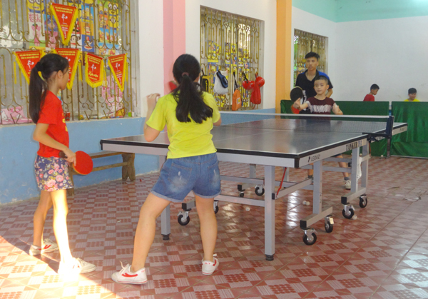 Một lớp học bóng bàn tại Nhà Thiếu nhi tỉnh.