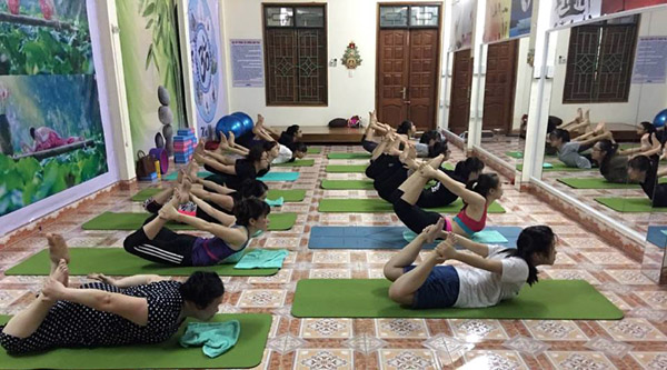 Một buổi tập Yoga tại phòng tập số nhà 185B, trên đường Nguyễn Thái Học (TP Hà Giang).