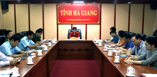 Phó Chủ tịch UBND tỉnh Hà Thị Minh Hạnh chủ trì Hội nghị tại điểm cầu Hà Giang.