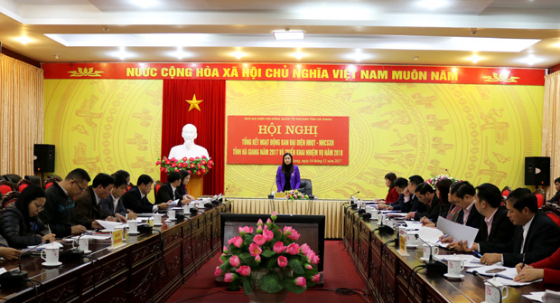 Phó Chủ tịch UBND tỉnh, Hà Thị Minh Hạnh phát biểu chỉ đạo hội nghị 
