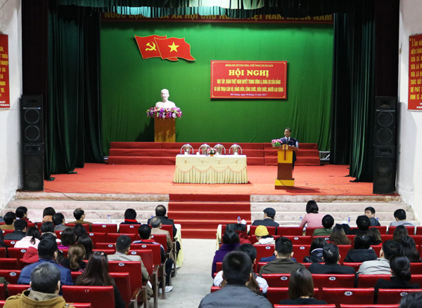 Giám đốc Sở VH,TT&DL Nguyễn Hồng Hải phát biểu tại hội nghị quán triệt Nghị quyết Trung ương 6, khóa XII của Đảng 