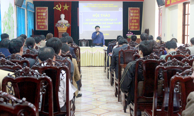 Toàn cảnh Hội thảo xây dựng chỉ dẫn địa lý cho sản phẩm chè Shan tuyết tỉnh Hà Giang.
