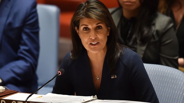 Đại sứ Mỹ tại Liên Hợp Quốc Nikki Haley. Ảnh: Reuters.