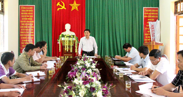 Phó Bí thư Tỉnh ủy Nguyễn Mạnh Dũng phát biểu tại buổi làm việc với Đảng ủy xã Yên Thành.