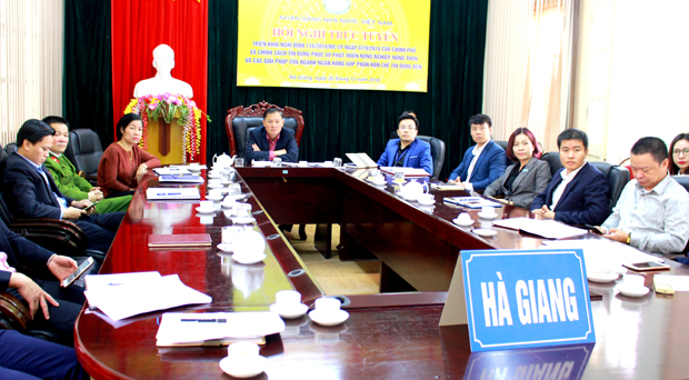 Các đại biểu tại điểm cầu tỉnh Hà Giang.