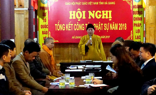 Toàn cảnh hội nghị tổng kết công tác Phật sự năm 2018.