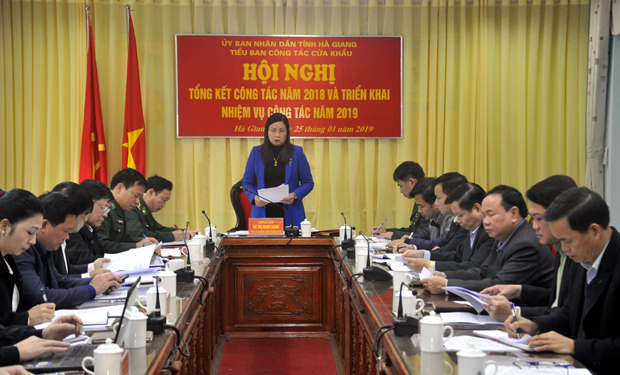 Phó Chủ tịch UBND tỉnh Hà Thị Minh Hạnh phát biểu tại Hội nghị.