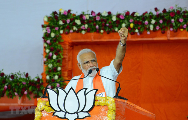 Thủ tướng Ấn Độ Narendra Modi phát biểu tại Ahmedabad ngày 26/5/2019.