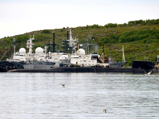 Một tàu ngầm không xác định ở thành phố Severomorsk, Nga ngày 2/7/2019. Ảnh: Getty