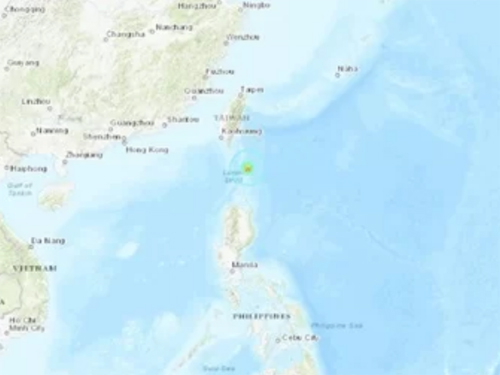 Vị trí xảy ra động đất ở tỉnh Batanes, Philippines sáng nay. Ảnh: USGS.