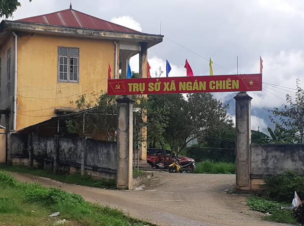 Trụ sở UBND xã Ngán Chiên sẽ được sử dụng làm trụ sở xã mới sau khi sáp nhập.