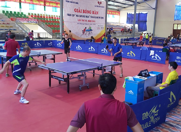 Toàn cảnh Giải bóng bàn tranh Cup “Hoa Tam giác mạch” tỉnh Hà Giang mở rộng lần thứ III năm 2019.