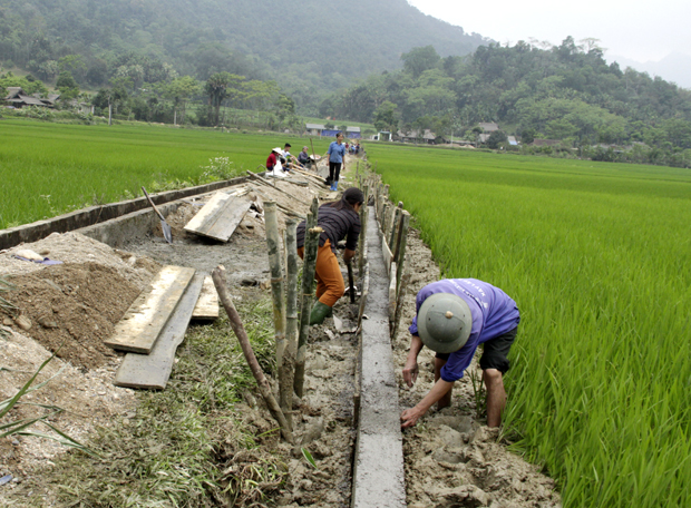 Hệ thống thủy lợi xã Linh Hồ (Vị Xuyên) được kiên cố hóa từ Đề án 1 triệu tấn xi măng.