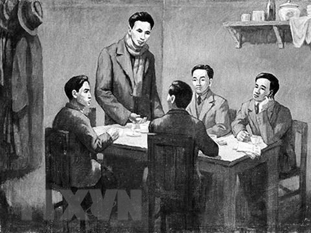 Từ ngày 6/1-7/2/1930, Hội nghị hợp nhất các tổ chức cộng sản thành lập Đảng Cộng sản Việt Nam được tổ chức tại Hong Kong (Trung Quốc) dưới sự chủ trì của đồng chí Nguyễn Ái Quốc thay mặt cho Quốc tế Cộng sản. ảnh: Tranh tư liệu/TTXVN. 