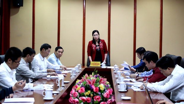 Phó Chủ tịch UBND tỉnh Hà Thị Minh Hạnh kết luận buổi làm việc