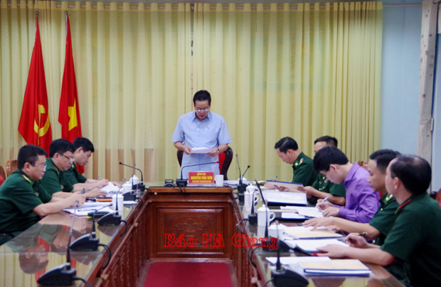 Đồng chí Nguyễn Văn Sơn, Phó Bí thư Tỉnh ủy, Chủ tịch UBND tỉnh phát biểu tại buổi làm việc.