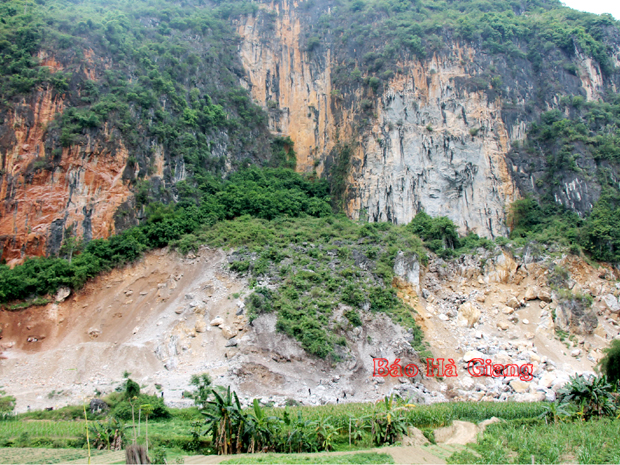 Khu vực thường xuyên xảy ra tình trạng khai thác đá không phép thuộc địa phận thôn Nà Tèn, thị trấn Yên Minh