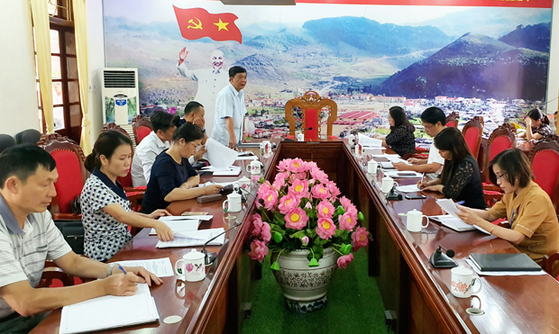 Phó Trưởng Ban Tuyên giáo Tỉnh ủy Nguyễn Khánh Lâm phát biểu tại buổi làm việc.