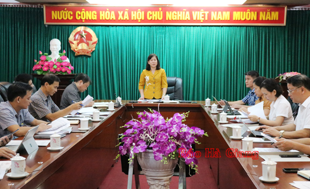 Phó Chủ tịch Thường trực HĐND tỉnh Chúng Thị Chiên phát biểu kết luận cuộc họp.