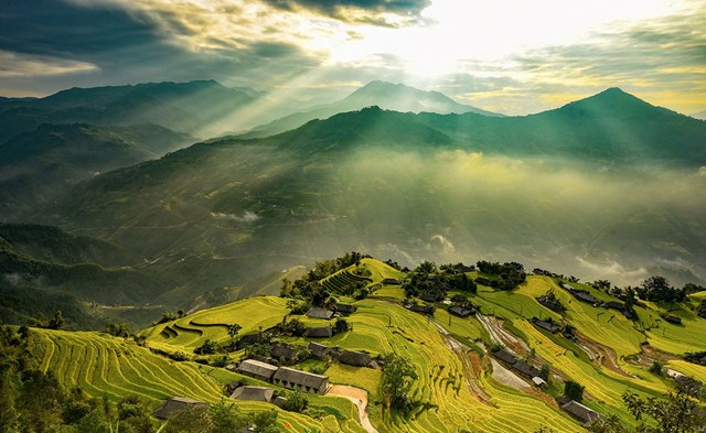 Ruộng bậc thang ở Bản Phùng, huyện Hoàng Su Phì, tỉnh Hà Giang