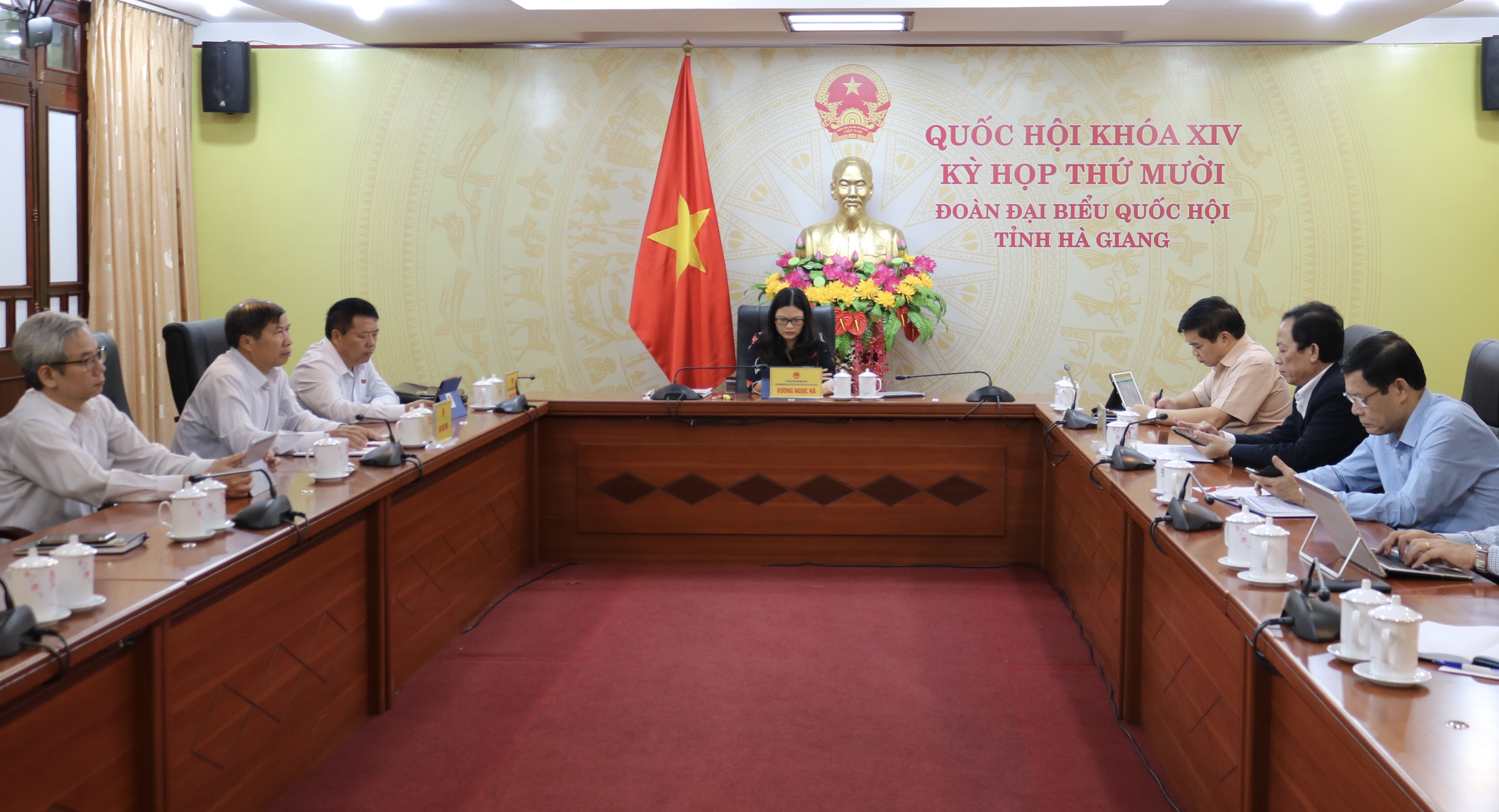 Các đại biểu dự kỳ họp tại điểm cầu Hà Giang.