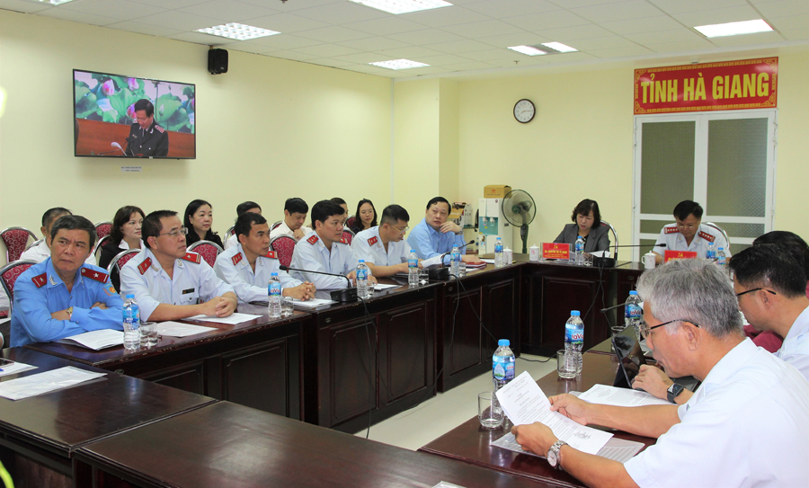 Các đại biểu dự Đại hội tại điểm cầu của tỉnh.