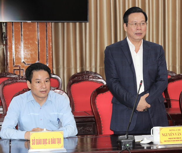 Chủ tịch UBND tỉnh Nguyễn Văn Sơn trân trọng cảm ơn tình cảm của đoàn công tác Kiểm toán Nhà nước đã dành cho Hà Giang.