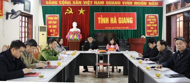 Các đại biểu dự hội nghị tại điểm cầu tỉnh Hà Giang.