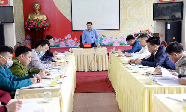 Phó Bí thư Tỉnh ủy Nguyễn Mạnh Dũng phát biểu kết luận buổi làm việc