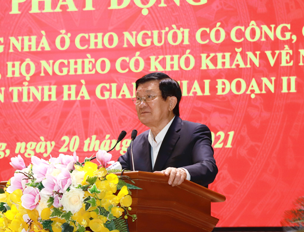 Nguyên Chủ tịch nước Trương Tấn Sang phát biểu tại buổi lễ